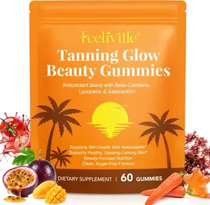 Astaxanthin Tanning Gummies Sun-Free for Women & Men, NO Sugar, With Beta Carotene, Vitamin ACDE Lycopene Enjoy a Tasty, Easy to Carry, No Water Making it Easy Enjoy a Healthy Tan Every Day 60Count