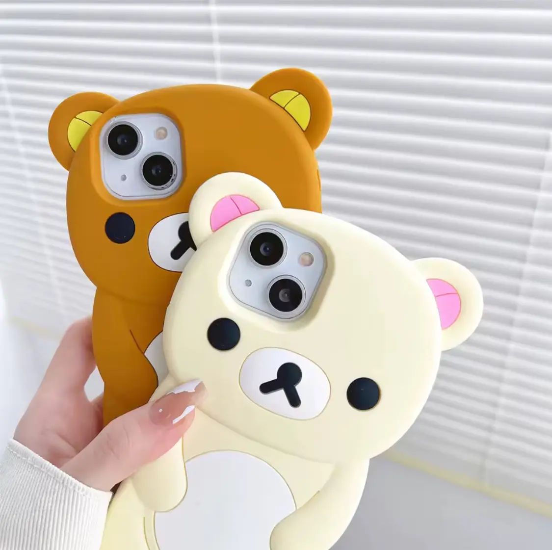 Kawaii Cute Kuma Bear Soft Thick Silicone Phone Cover Case