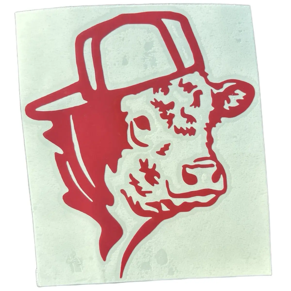 Backwards Hat Cow - Decal