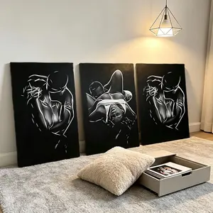 3 Piece Framed Canvas Art Set, High-Quality Modern Abstract Wall Decor, & Poster for Living Room, Bedroom, Bar, Game Room