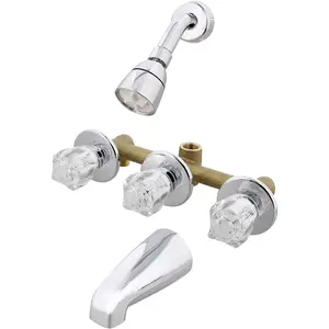 Empire Faucets Mobile Home 8" Chrome 3 Valve Tub & Shower Faucet J2700R-E