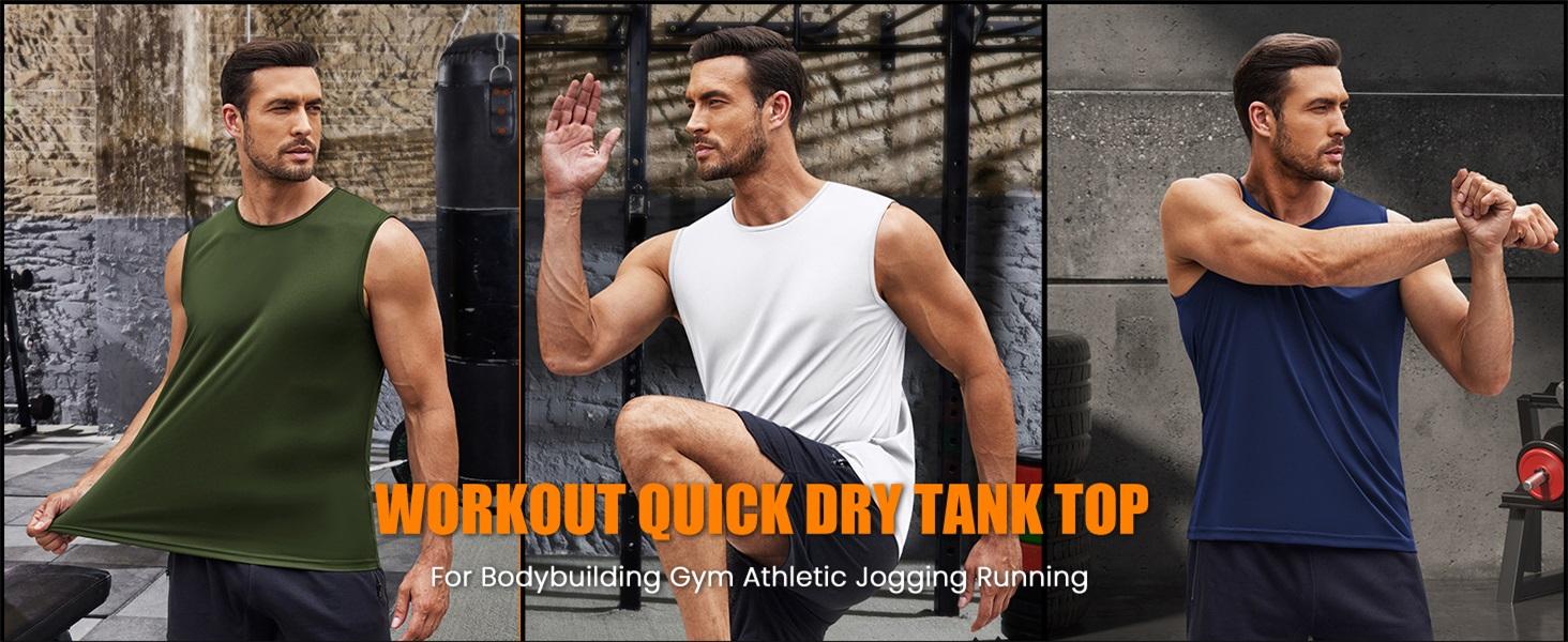 COOFANDY Mens Vests 1-3 Pack Workout Tank Top UPF 50+ Quick Dry Sleeveless Swim Shirt Gym Muscle Athletic Summer Beach T Shirts