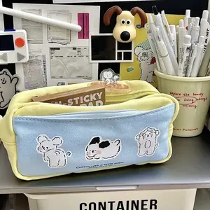 This cute pencil case with a high level of appearance is suitable for middle school and primary school students. It comes with a large-capacity stationery bag and a small cloth bag Office School Supplies