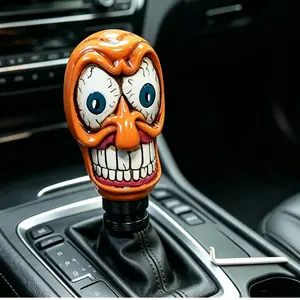 Custom Funny Demon Face  Gear Shift Knob Universal Resin Manual Automatic Shifter Lever Head Modified Auto Interior Decor car push start button cover