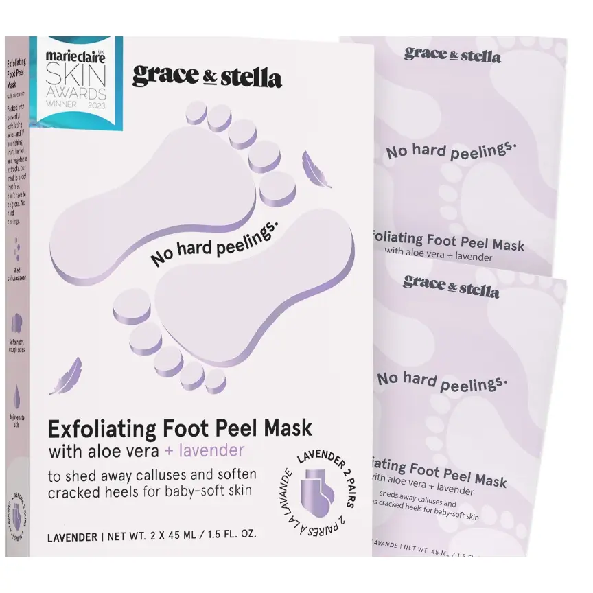 Award-Winning Foot Peeling Mask – Exfoliating & Moisturizing Mask For Dry, Cracked Feet by grace & stella Award-Winning Foot Peeling Mask – Exfoliating & Moisturizing Mask For Dry, Cracked Feet by grace & stella