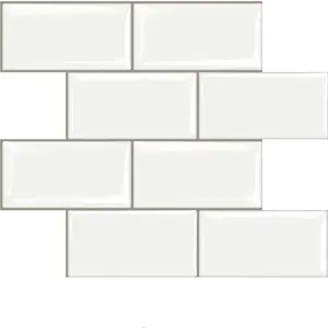10-Sheet Peel and Stick Subway Tile, Stick on Backsplash Tiles for Kitchen & Bathroom, White with Thicker Upgraded Design