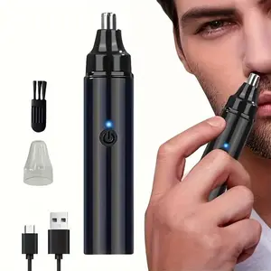 Portable Electric Nose Hair Trimmer, 1 Set USB Rechargeable Painless Eyebrow & Face Hair Remover, Pocket Size Nose Hair Shaver, New Year & Winter Gift, Christmas Gift, Stocking Fillers