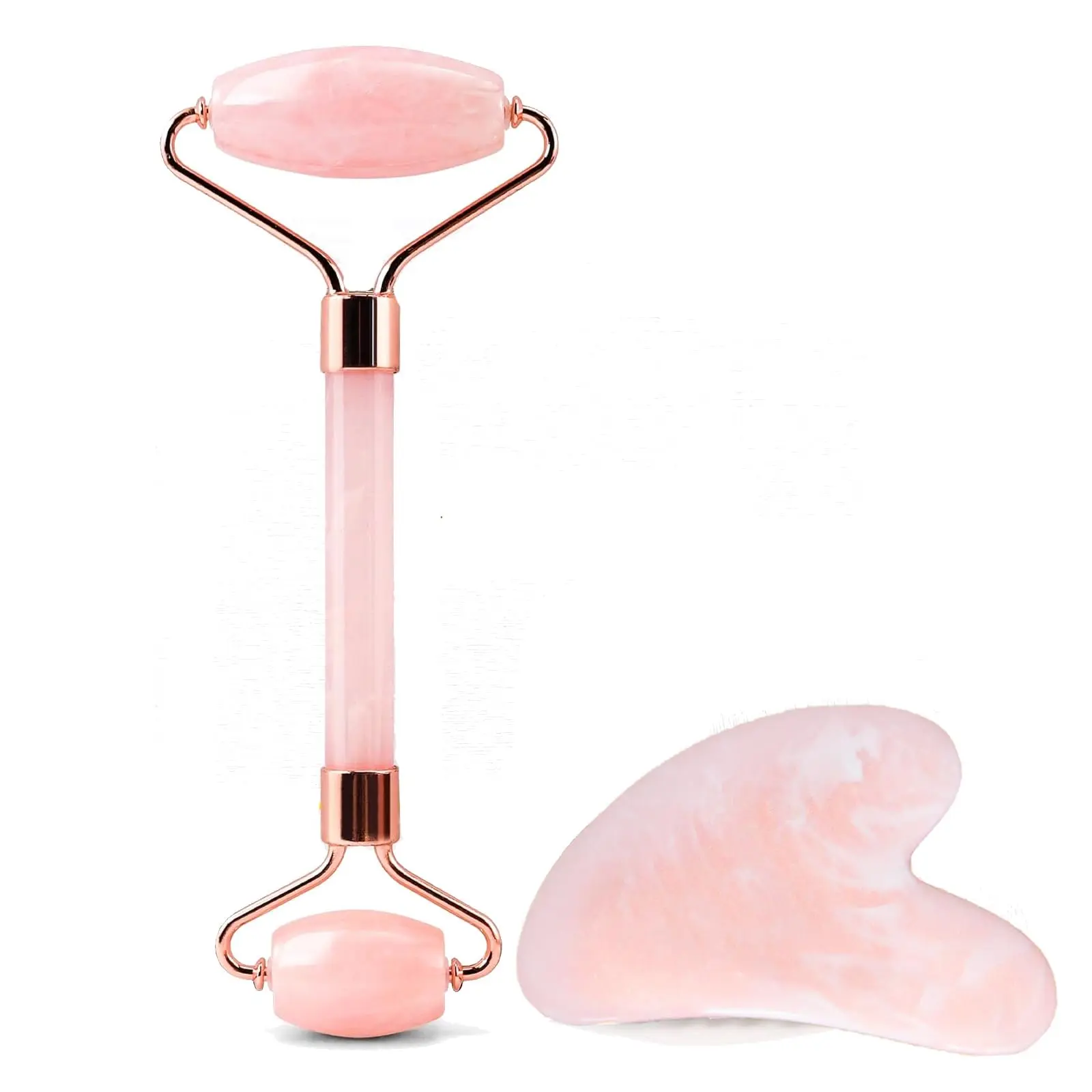 Portable Jade Face Roller and Gua Sha Tool Set 2 Piece Facial Massage Kit Anti Aging Skin Care Tools for Women men Home Travel Skincare Must Have Beauty Essentials Gifts for Her winter beauty tools
