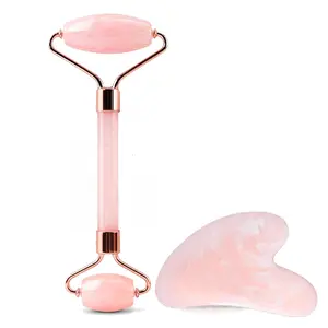 Portable Jade Face Roller and Gua Sha Tool Set 2 Piece Facial Massage Kit Anti Aging Skin Care Tools for Women men Home Travel Skincare Must Have Beauty Essentials Gifts for Her winter beauty tools