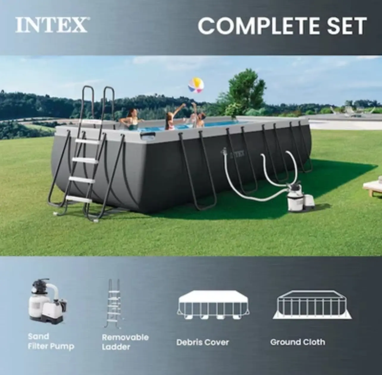 INTEX Ultra XTR Deluxe Above Ground Pool Set (18’ x 9’ x 52”)