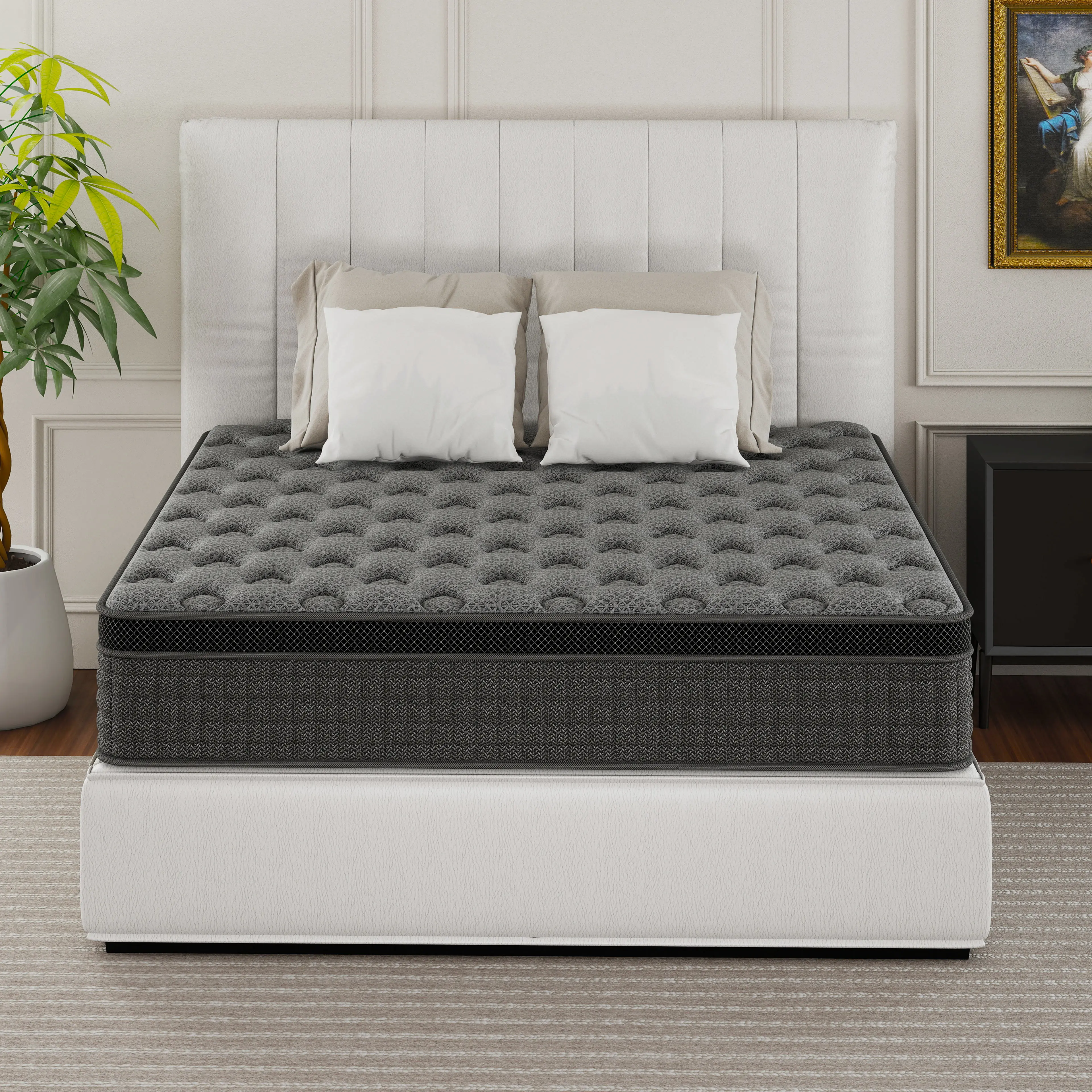 Hybrid Mattress 12 14 Inch Spring Memory Foam Bed Medium Firm Ergonomic Support for Pressure Relief Twin Full Queen King Sizes