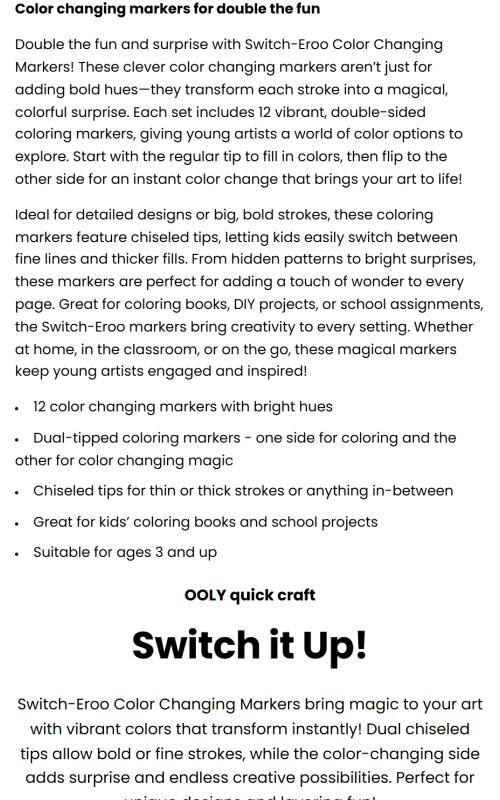 Switch-Eroo Color Changing Markers -  12