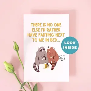 funny Valentine card for husband / Racoon Valentine / snoring loud as fuck beside me / valentines card for him / funny anniversary card