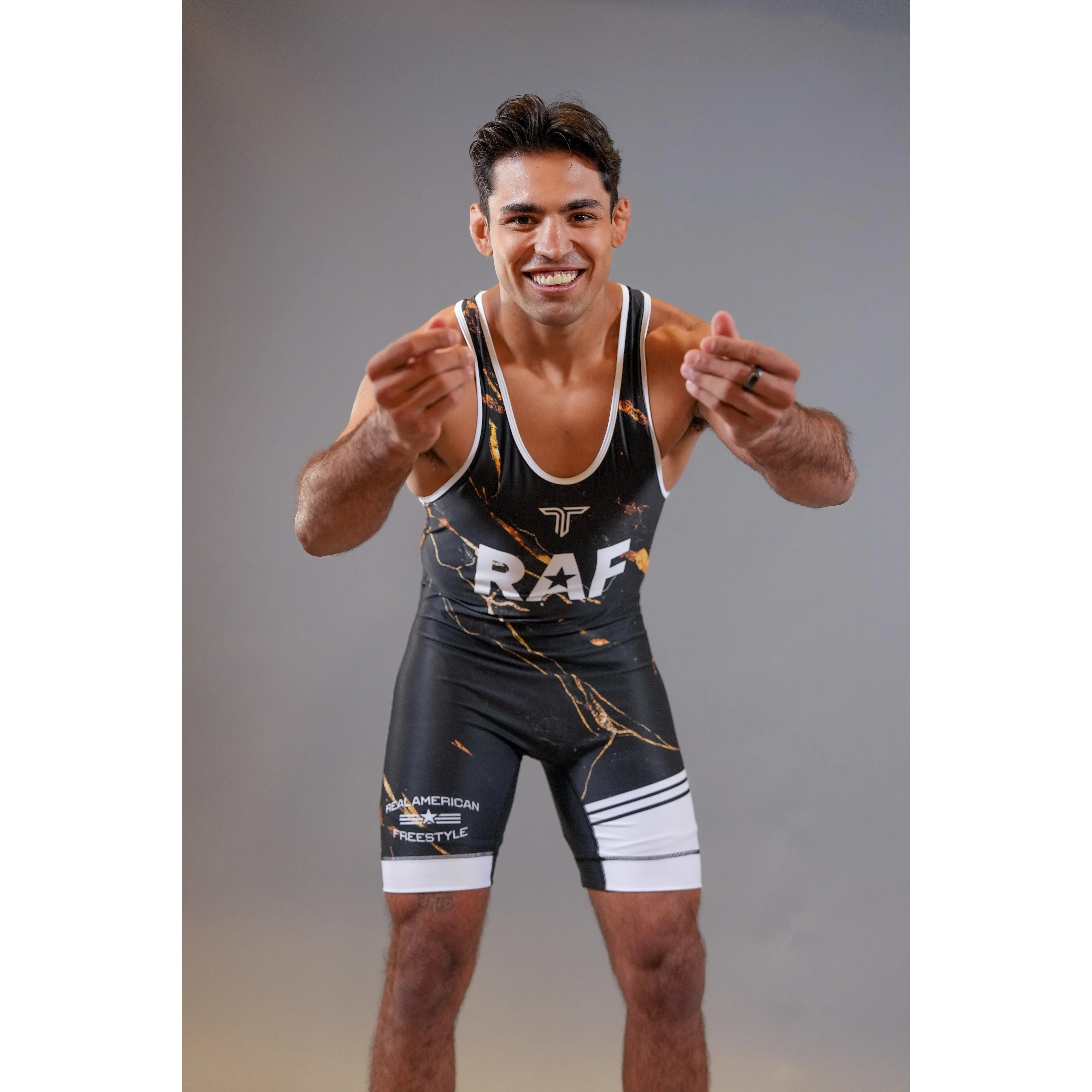 RAF08 Wrestling Men's Singlet - Black