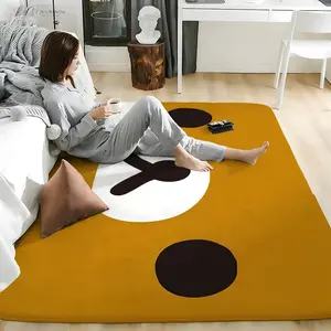 R-Rilakkuma Floor Mat Soft Flannel Floor Rug Non-Slip Absorbent Doormat for Living Room, Bedroom, Kitchen, Entrance, Bathroom, Home Decor, Anti-Skid Washable Mat, Multiple Sizes, Indoor Outdoor Use, Durable Home Floor Carpet