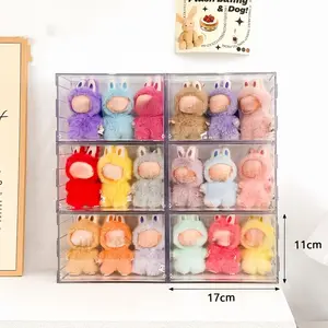 Acrylic Display Box for Labubu Dolls, Transparent Dustproof Scratch-Resistant, Stackable and Connectible, Used for Statues and Collectors
