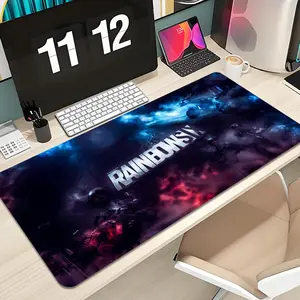 R6 Rainbow Six Siege Mouse Pad Design XXL 1000×500mm 900×400mm 800×400mm 600x300mm Large Gaming Mouse Pad - Extended, Thick, Non-Slip Rubber Base Desk Mat with Precision Stitched Edges - Washable Large Desk Pad Gaming Mousepad