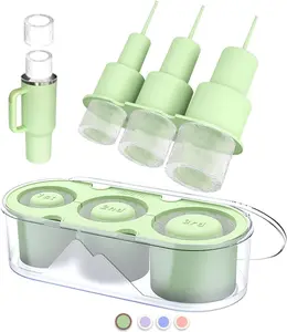 Silicone Ice Mold for Stanley Cup 30/40 Oz – Easy Fill & Release, Clear Lid and Bin for Whiskey, Cocktails, or Freezer Use – Green