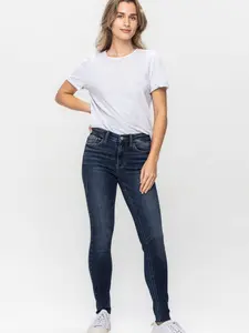 Desi Judy Blue Mid-Rise Vintage Raw Hem Skinny Jean