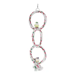 VOCOSTE Bird Rope Perch, Durable Cotton Rope Wire Cotton Parakeet Swings, Bird Toys, for Parakeets, White, Cotton Rope