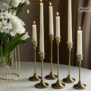 12pcs/6pcs European-style metal bell candlestick, the perfect choice for a romantic dinner, an ideal option for table center decoration, suitable for wedding, birthday, party, festival banquet center and home decoration, decorative candlestick