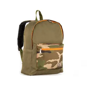 212 MAIN Everest 1045CB-OLI-CAMO Color Blocked Backpack, Olive & Camouflage Design, Lightweight Casual Daypack, Zip Closure, Backpack for Travel, Camouflage Design Backpacks