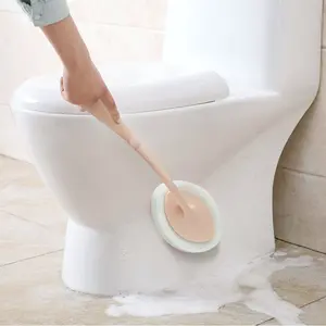 Long Handle Sponge Brush for Bathroom Cleaning, Multi-Purpose Wall Cleaner, Bathtub Scrubber, Floor Tile Brush, Sink Brush, Toilet Wand, Lightweight, Toilet Cleaning System, Home Goods