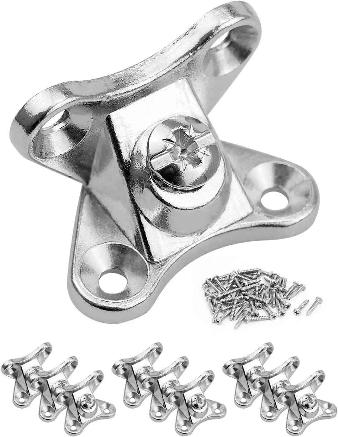 10 PCS Removable Corner Brace Bracket, Zinc Alloy L Shape Support Connector Bracket with Stainless Steel Screws, Butterfly Shape Braces for Wood Furniture Table Chair Shelves, Nickel Plated corner bracket