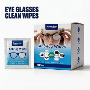 Lens Wipes for Eyeglasses,Anti Fog 100 pcs IndividuallWrapped StreakFree Cleaner for for Eyeglasses, Sunglasses, GogglesScreen,Camera Lens,Phone,Eyeglass Lens Cleaning Wipes Pre-moistened Individually Wrapped Sracth-Free Streak-Free Eye