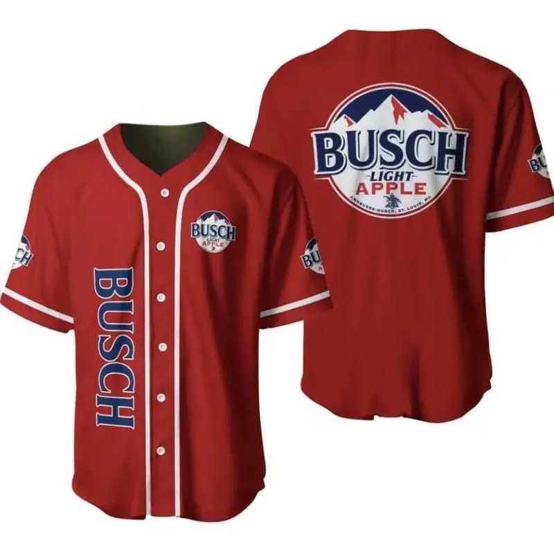 (Receive the goods after 14 days) Busch Light Apple Baseball Jersey - Extended Size Range - Find Your Style - From Classic To Bright - Unisex Style Essentials - Limited Edition Prints