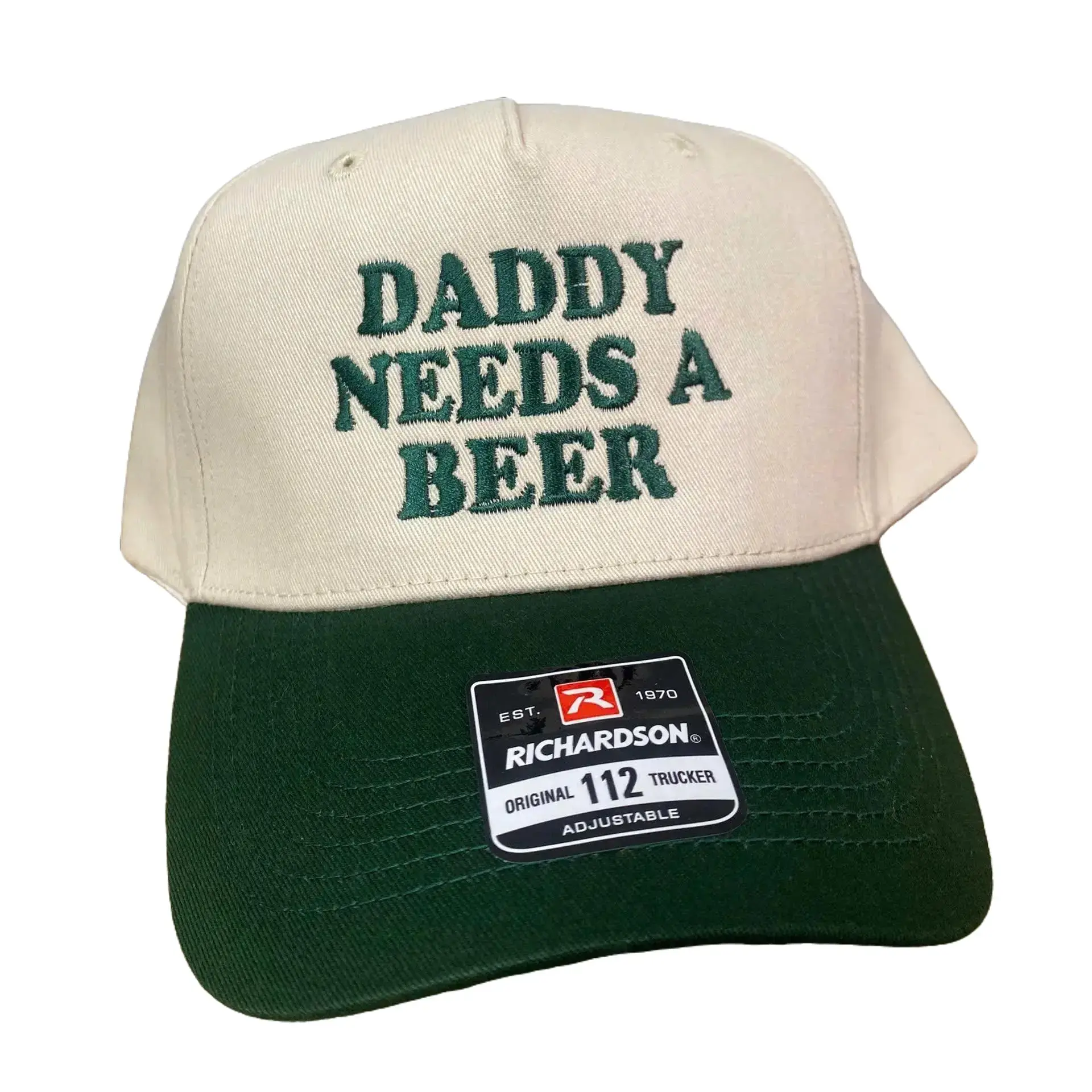 Daddy Needs A Beer Embroidered Hat, Retro Dad Joke Hat, Embroidered Cap for Beer Lovers, Daddy Beer Trucker Hat, Funny Gift For Dad