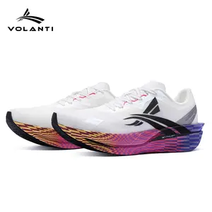 Volanti Chasing Moon Running Shoes | Marathon Sneakers Carbon Plate Supercritical Foam Lightweight Breathable Shock Absorption Non Slip Running Shoes for Racing Physical Test Middle Long Distance Running