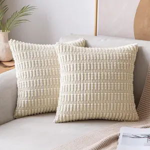 Corduroy throw pillow, wheat grain cushion cover, plain sofa pillowcase, Couch Cushion Covers For Sofa
