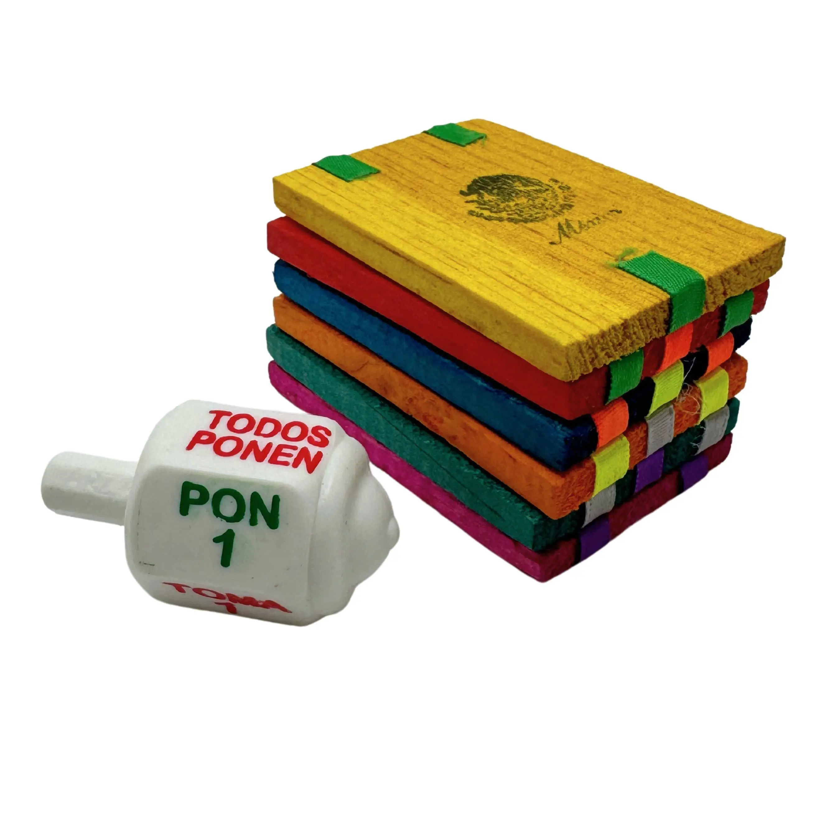 Classic Mexican Toy Combo - Tablita Magica and Pirinola Toma Todo - Traditional Mexican Toys