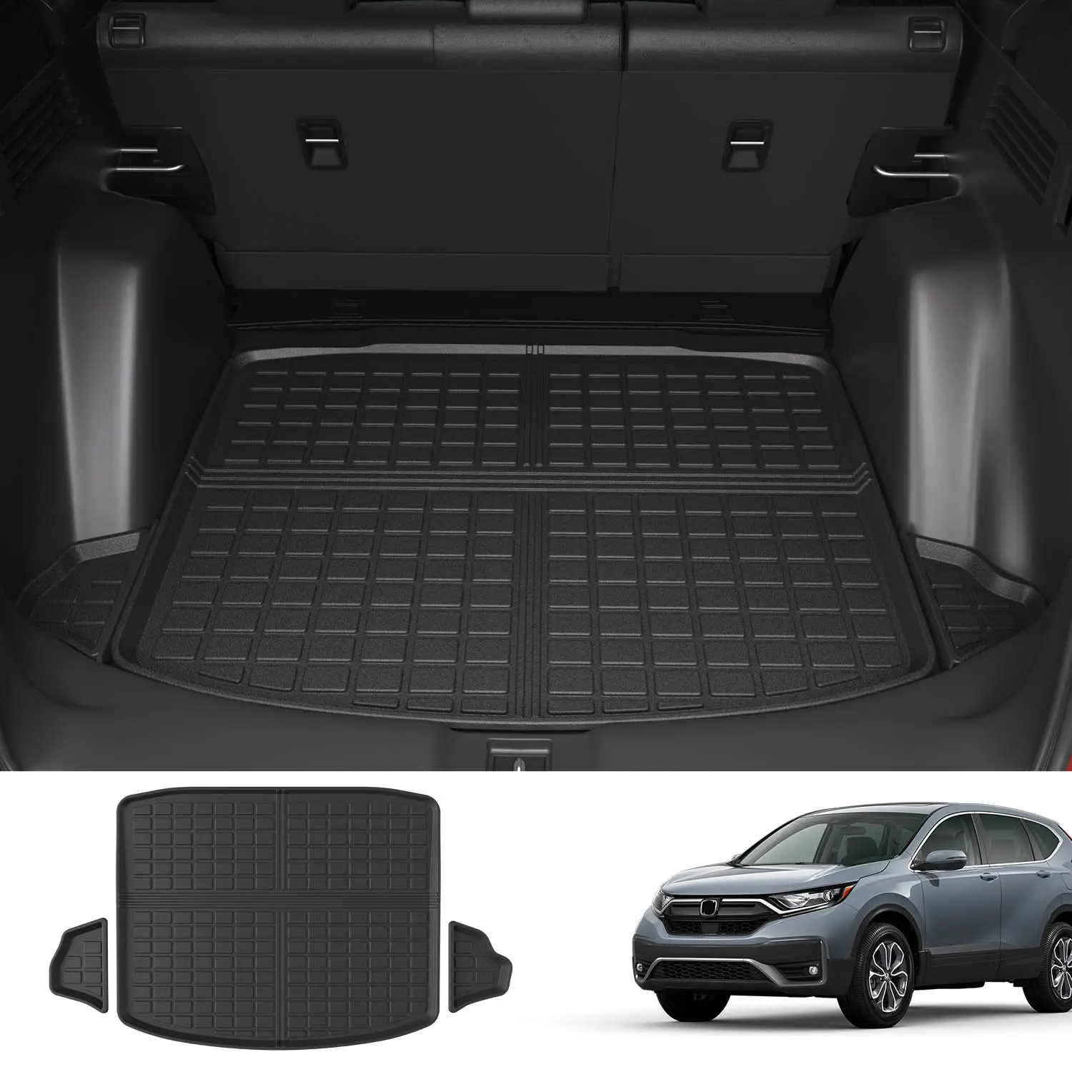 [Fits 17-22 CRV Fuel] Trunk Mat Compatible with 2017-2022 Honda CRV Cargo Liner TPE All Weather Cargo Liner Replacement for 2017 2018 2019 2020 2021 2022 Honda CR-V Accessories