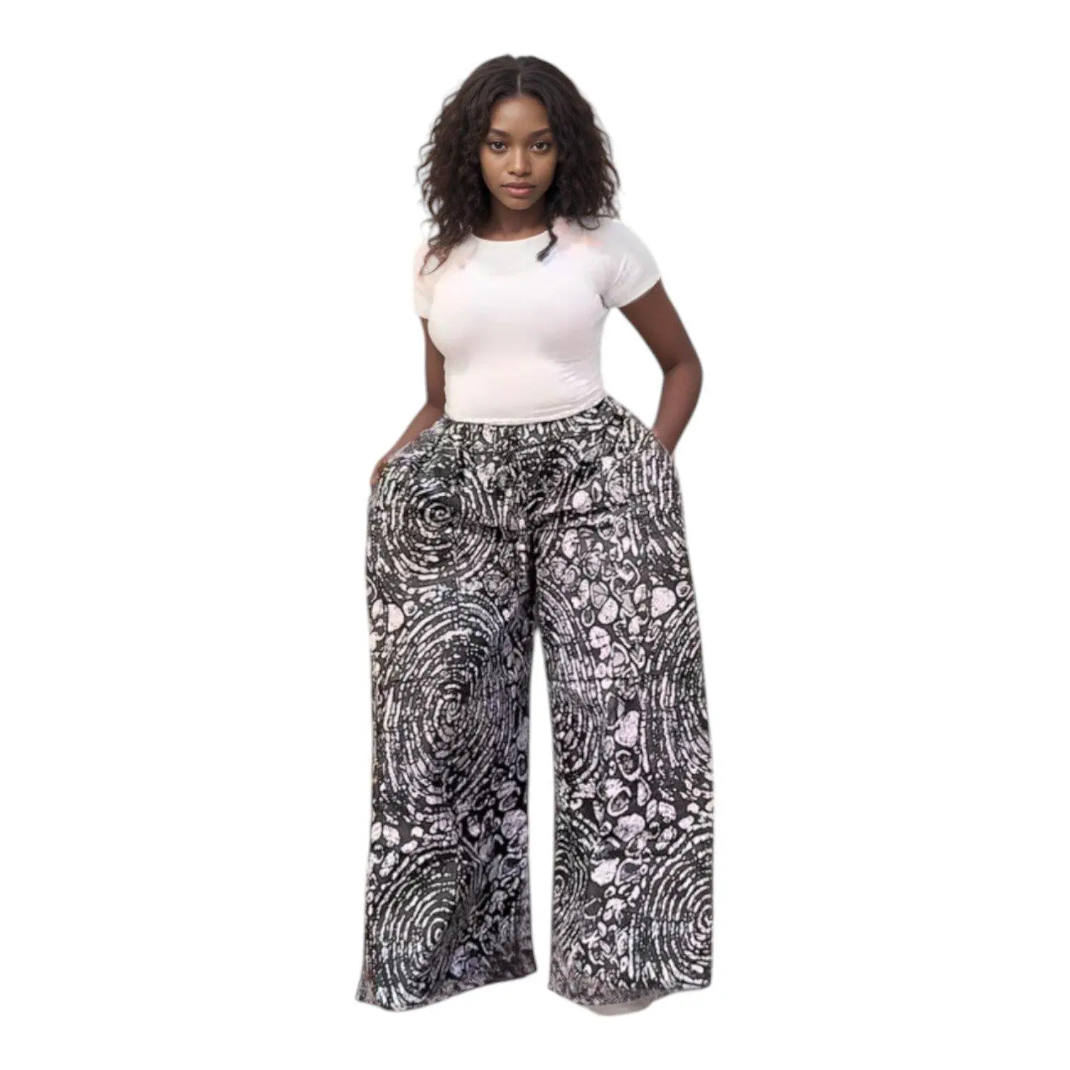 Pattern Print Baggy Pants
