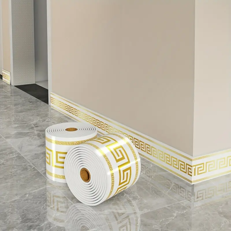 Luxury Self Adhesive Baseboard, Wall Corner Molding Trim, Accent Wall Trim, Strong Adhesive Edge Protector, Universal Wall Ceiling Table Corner Decor Strip, Self Adhesive Wallpaper, Accent Wall Peel and Stick
