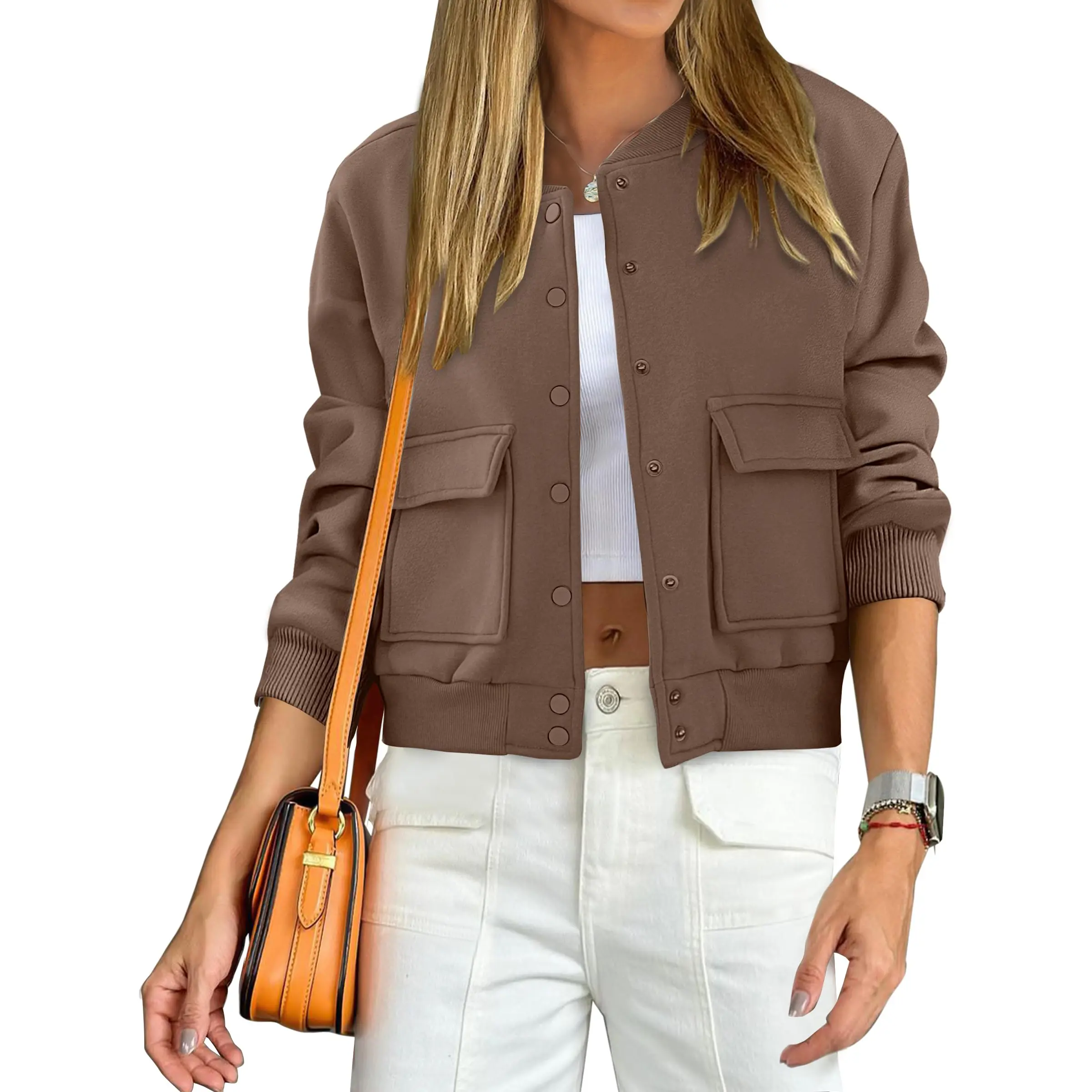 ANRABESS Women Cropped Bomber Jacket 2026 Fashion Casual Trendy Varsity Y2k Jackets Fit Coats ANRABESS Women Cropped Bomber Jacket 2026 Fashion Casual Trendy Varsity Y2k Jackets Fit Coats