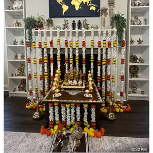 LoveNspire Colorful Plastic Marigold Garland Strings - Traditional Festive Decor, Lifelike, Reusable, Easy-to-Use, Contemporary Room Ornaments, Diverse Length & Color Options, Ideal Diwali Gift