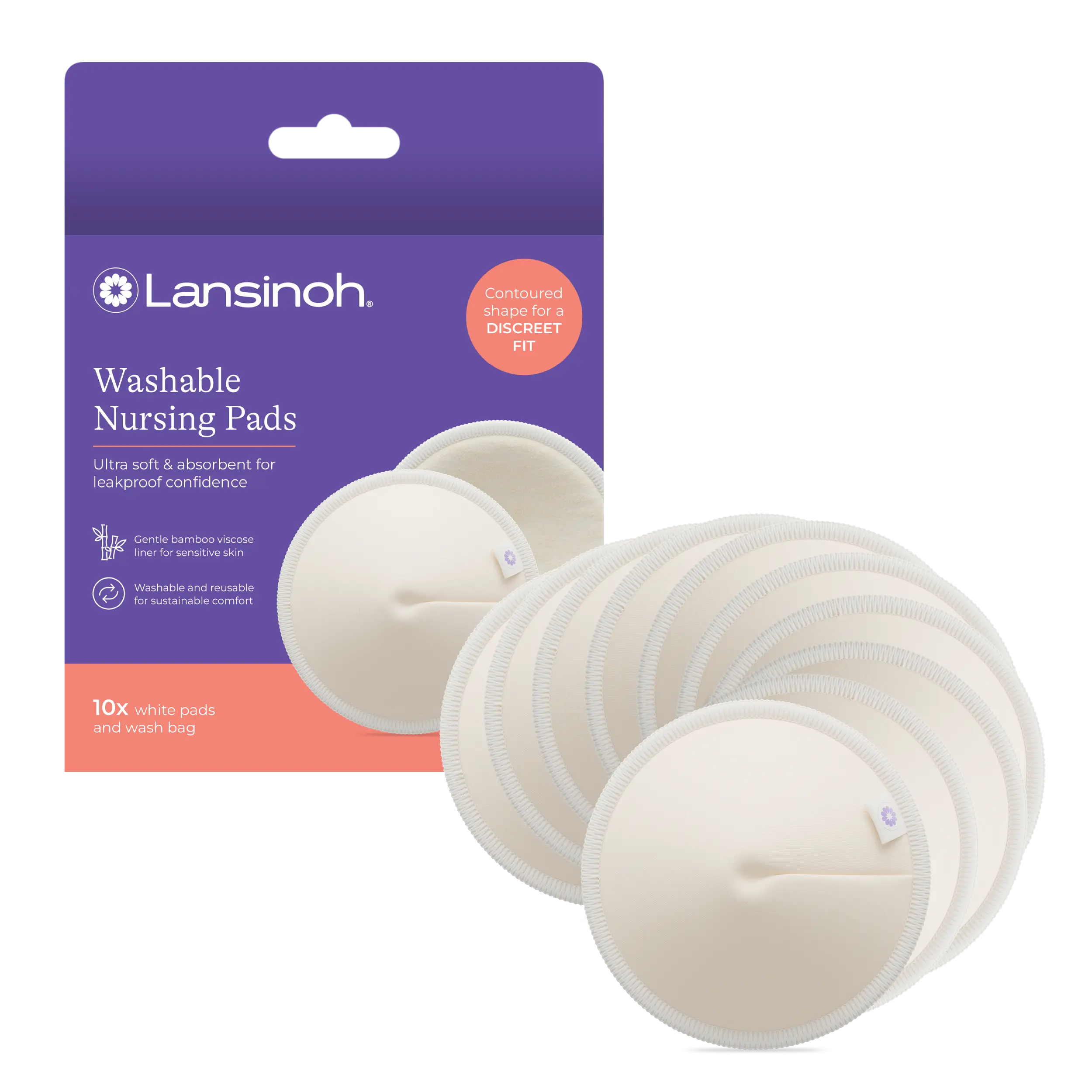 Washable Nursing Pads, 10 Count