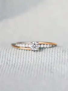 1 Pc Pretty Cubic Zirconia Ring For Women Solitaire Engagement Ring For Wedding Engagement Anniversary Party Jewelry Valentine's Day Gift