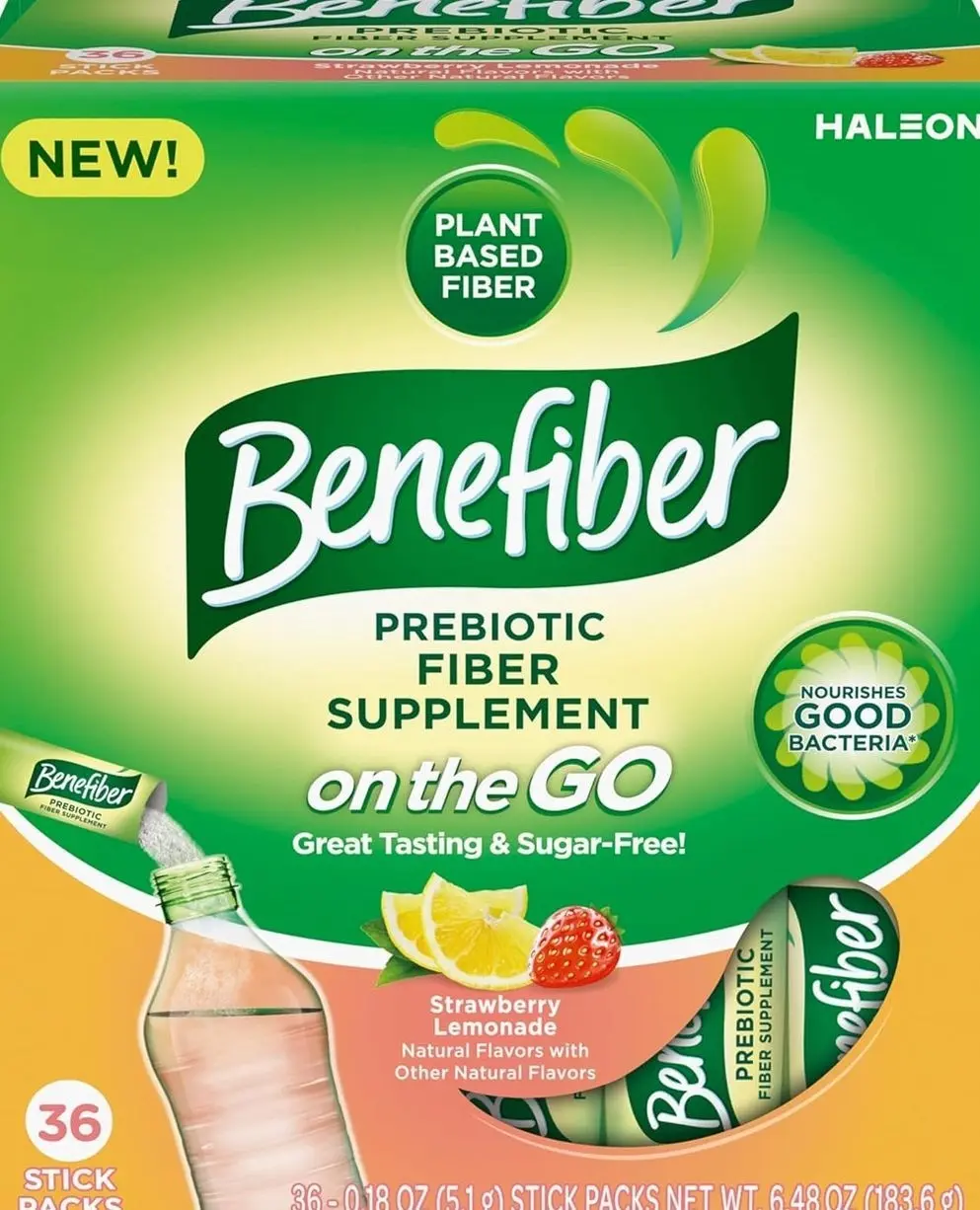 Benefiber Fiber Supplement, Strawberry Lemonade, On The Go Stick Packs, 36 Count