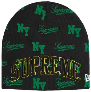 Supreme New Era Monogram Beanie Black