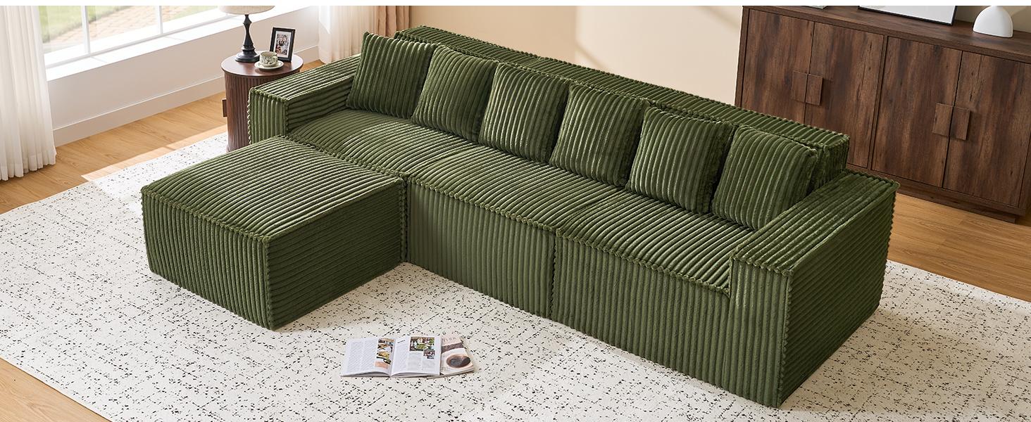 【With 1 Movable Ottoman & SPOTLIGHT DAY】ONBRILL 108" Gorgeous Cloud U Shaped Modular Sectional Sofa, Comfy 3-Seater Modern Luxury Sectional Couch, Deep Seat Couch for Living Room Bedroom Furniture,BlackFridayDeal