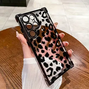 2026 New Leopard Print High Quality Protective Phone Cases Enhanced Protection for Four Corners Compatible with Samsung Galaxy S24 S23 S22 A55 A54 Note 20 Note 10 Transparent Shock Absorbing Anti Slip Lightweight