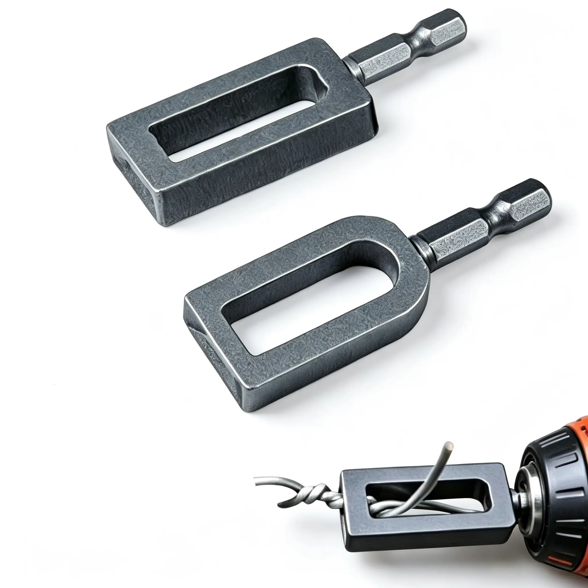 New Wire Twister Tool for Drill, 2PCS Heavy Duty Steel Wire Twister with 1/4" Hex Shank for Fence Repair, Rebar Tying, Farm, Garden and Construction