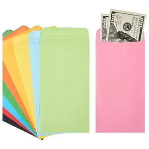 200 PACK Colorful Cash Envelopes For budgeting, Money Savings Challenges, Small colored Money Envelope Self Adhesive For Cash, Coin, Check, Jewelry, Ticket 3 1/2 x 6 1/2