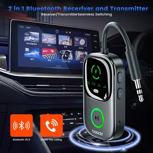 Toocki bluetooth 5.4 car aux adapter audio transmitter 3.5mm jack stereo with 2 in 1 receiver for iphone radio  Gym with Car Speakers and Home Audio(2 PACK)