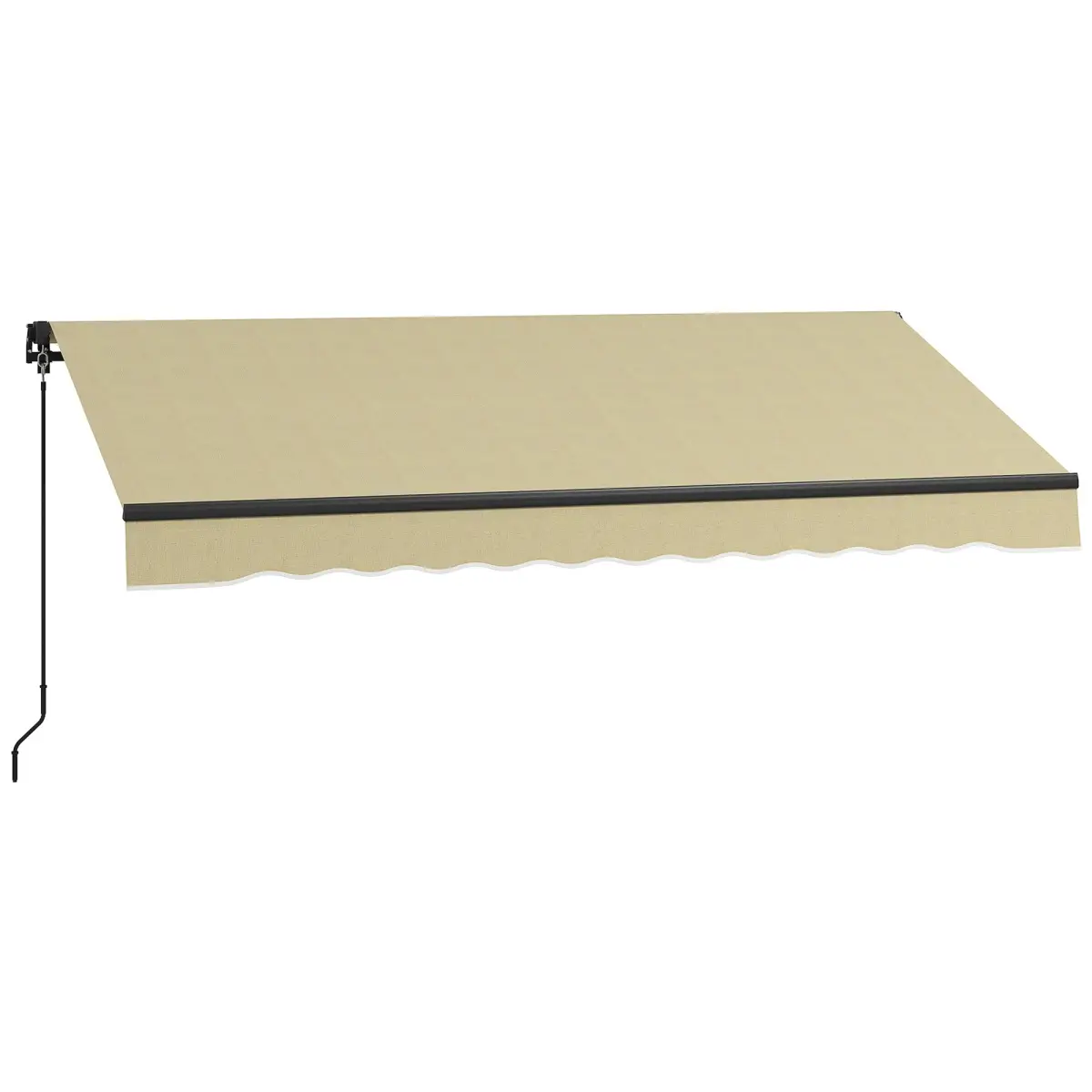 Outsunny 212 Main 840-264V02BG 10x8 ft. Retractable Awning, 280GSM Polyurethane-Coated UV Resistant Sunshade with Mounting Hardware, Sun Protection & Glare Protection for Deck, Backyard