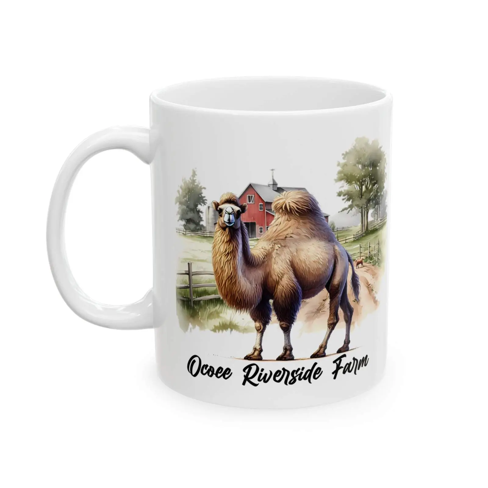 Camel Farmhouse Ceramic Mug – Cozy Ocoee Farm Coffee Cup for Nature Lovers